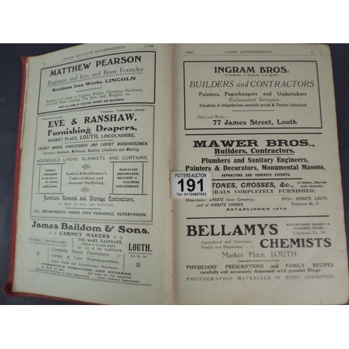 191 - 1922 Edition of Kelly's directory of Lincolnshire