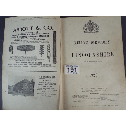 191 - 1922 Edition of Kelly's directory of Lincolnshire