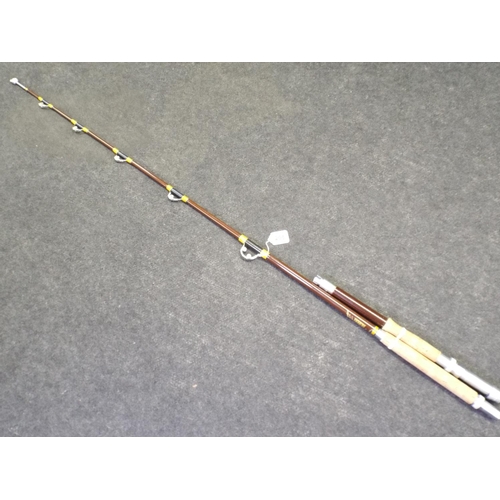 205 - Hardy Saltwater De Lux sea fishing rod with excellent drum reel.