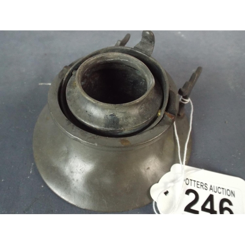 246 - Vintage pewter Inkwell with swivel top