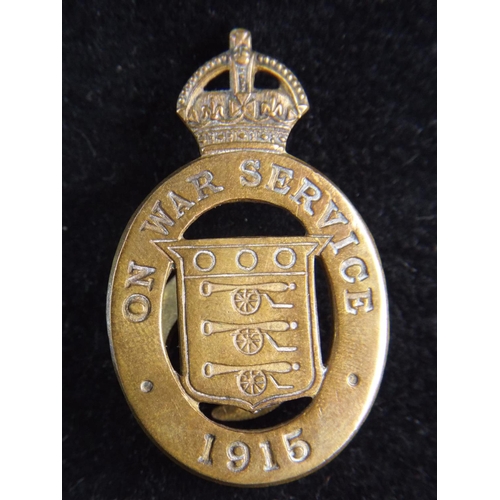 5 - 1915 issue War service badge, by Fattorini