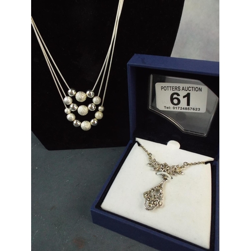 61 - Two 925 silver necklaces