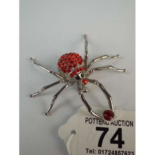 74 - High Quality Costume Jewellery Spider Brooch