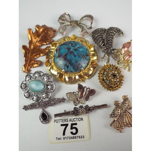 75 - Selection of Good Quality Costume Brooches