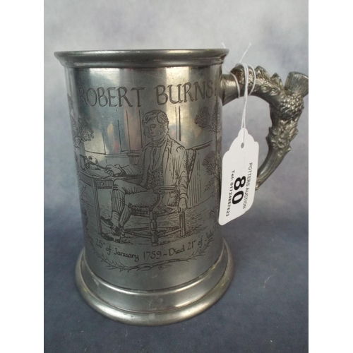 80 - Silver plated Burns Tankard