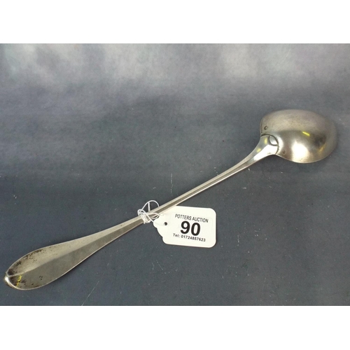 90 - Large Continental Silver Serving Spoon approx 14 inches long, 140g