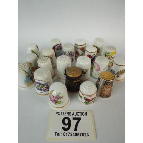 97 - Approx 20 Ceramic collectable thimbles