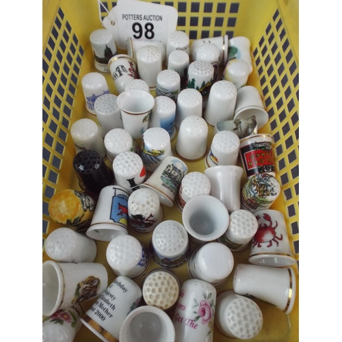 98 - Approx 40 Ceramic collectable thimbles