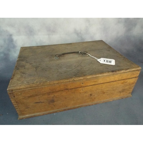 158 - Wooden cobblers box with contents