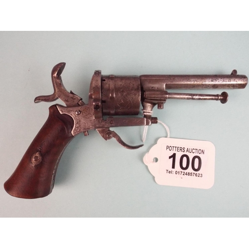 100 - Antique Pin fire revolver.