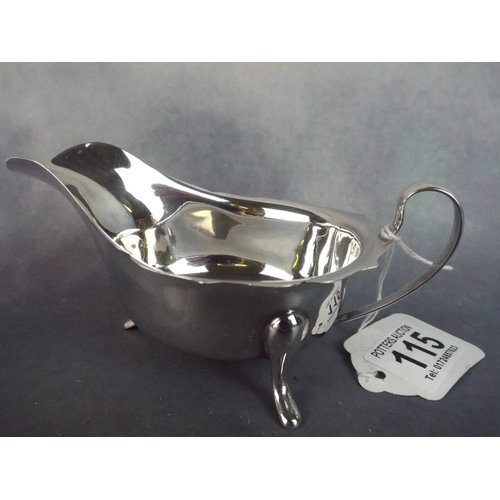 115 - Solid Silver Sauce Boat, Emil Viner, Hallmarked for Sheffield 1961   100g