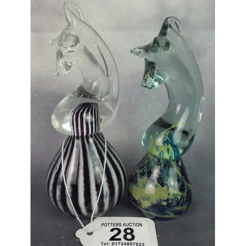 28 - M'Dina Seahorse paperweight plus one other