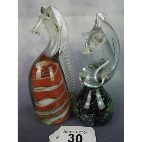 30 - M'Dina Seahorse paperweight plus one other