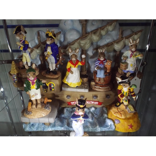 35 - Full Set of Royal Doulton Bunnykins, 'Shipmates' collection with Original Ship Display stand & Boxes... 