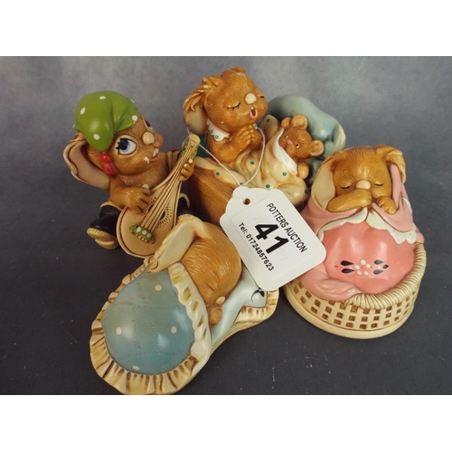 41 - Four Pendelfin Bunny Figures