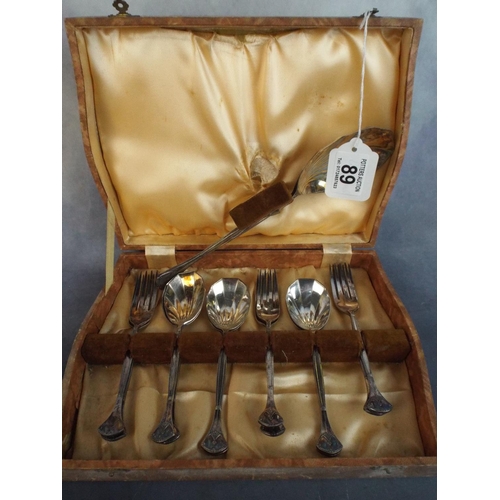 89 - Vintage Sheffield EPNS Fork & Spoon Set with Original Case.