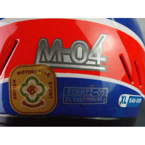 169 - Moto Cross  crash helmet with visor & face guard. Size XL