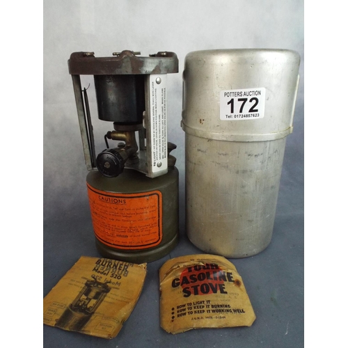 172 - WW2 US army Gasoline Stove with aluminium case marked for 1944