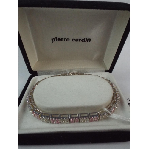 109 - Pierre Cardin 925 silver Diamante set Bracelet with original box.