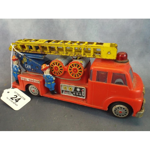 24 - Vintage Plastic & tinplate model of a fire engine.