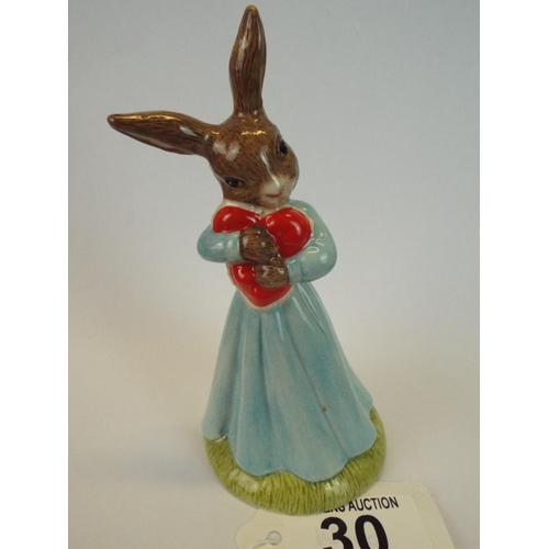 30 - Royal Doulton Bunnykins, Loveheart. Original Box and as new.