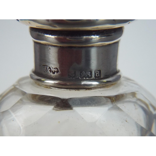 69 - Silver Topped Glass Cologne Jar. Hallmarked for Birmingham 1903