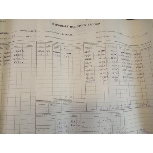 87 - A Subsidiary Bar Stock Record from HMS Sheffield, 1970's.