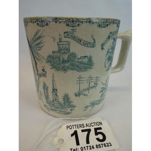 175 - Victorian Diamond Jubille transfer printed mug .