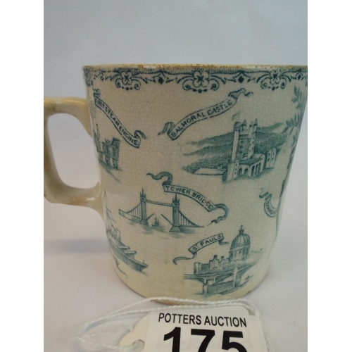 175 - Victorian Diamond Jubille transfer printed mug .