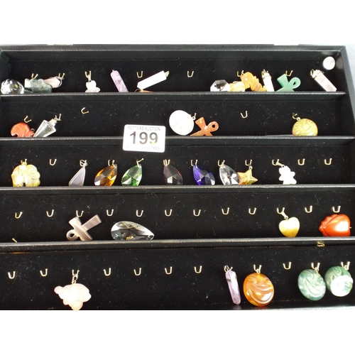 199 - Jewellery retail display case containing some earrings.