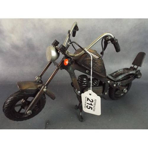 215 - Metal Model of a Chopper style motorcycle.