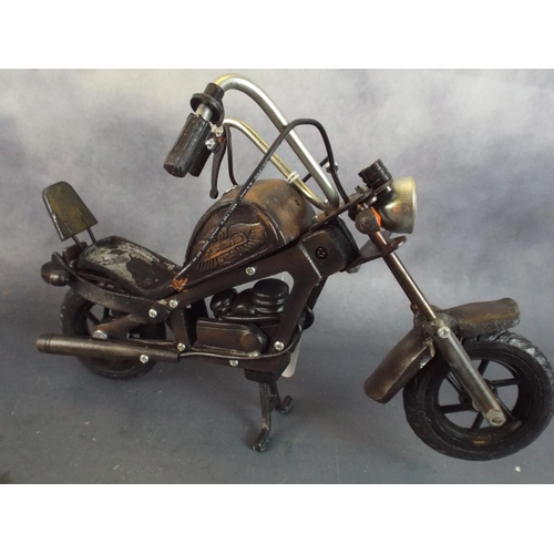 215 - Metal Model of a Chopper style motorcycle.