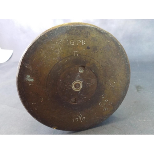 244 - WW1 18 pound shell casing stamped for 1916