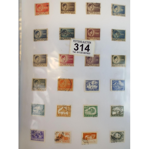 314 - Album of Romanian Stamps 1919 to 1970. 82 pages and over 1300 stamps.