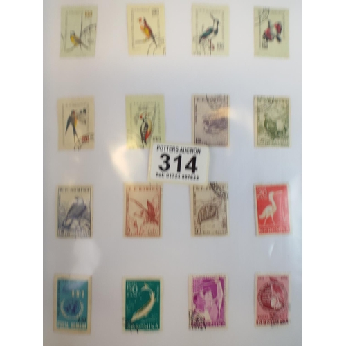 314 - Album of Romanian Stamps 1919 to 1970. 82 pages and over 1300 stamps.