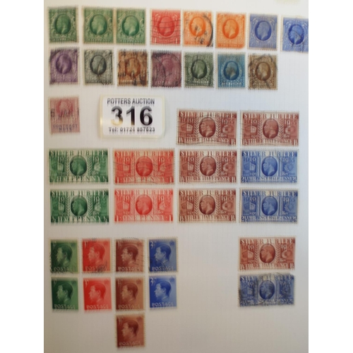 316 - Book of UK Stock Stamps, some mint.