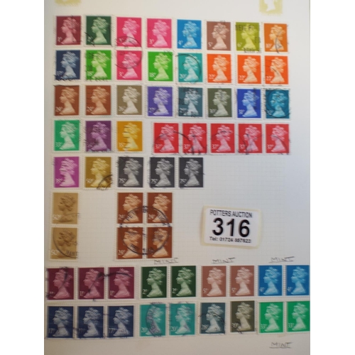 316 - Book of UK Stock Stamps, some mint.