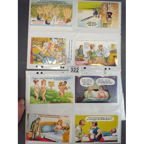 322 - Selection of Comic postcards, mostly Bamforths. Approx 24 cards.