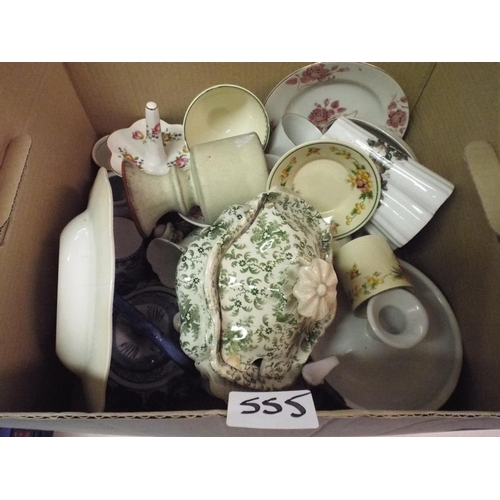 555 - Box of Ceramics