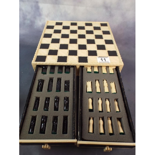 11 - Chess set made entirely of matchsticks by inmate of HM Prison.