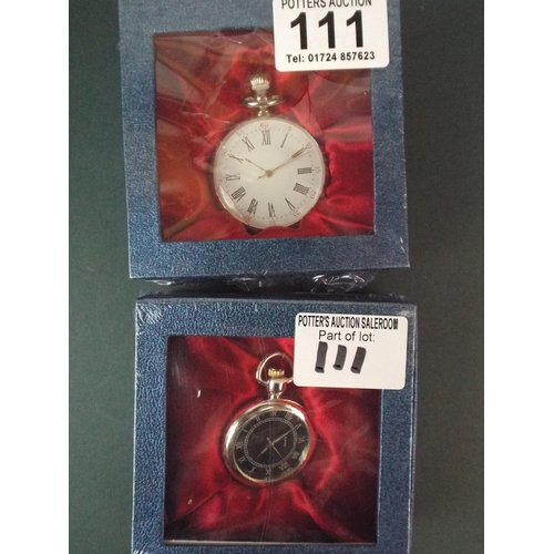 111 - Two as new in boxes quartz pocket watches