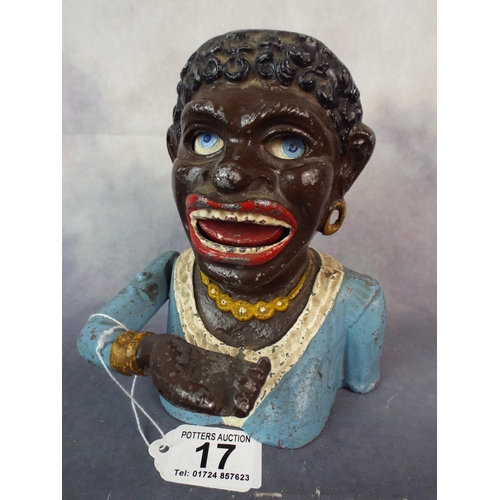 17 - A Cast Iron 'Dinah' Moneybox, by J Harper & Son  RD number 581285