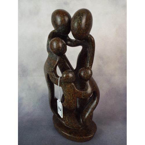 2 - African family group carved in African Shona stone.