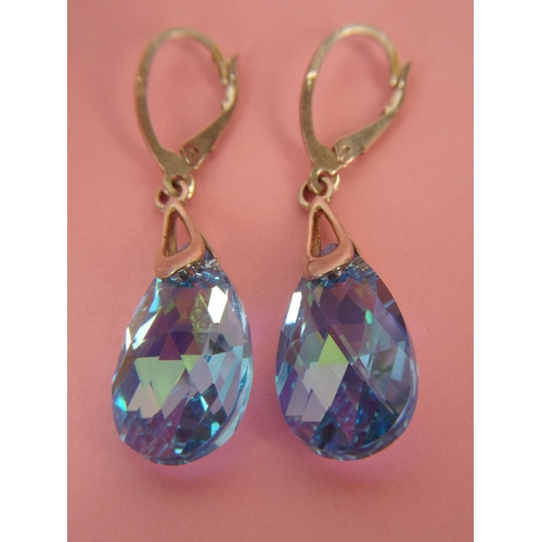 42 - Pair of Crystal set 925 earrings.