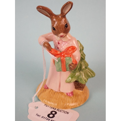 8 - Royal Doulton Bunnykins figurine 'Christmas Morning' Original box and in perfect conditon