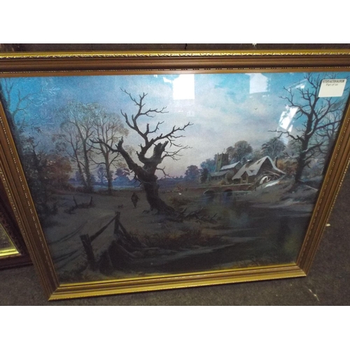 347 - Framed prints under glass of countryside scenes