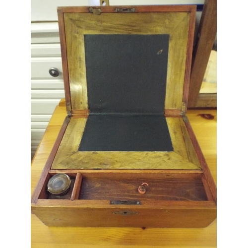 414 - Small Writing slope with original glass inkwell.