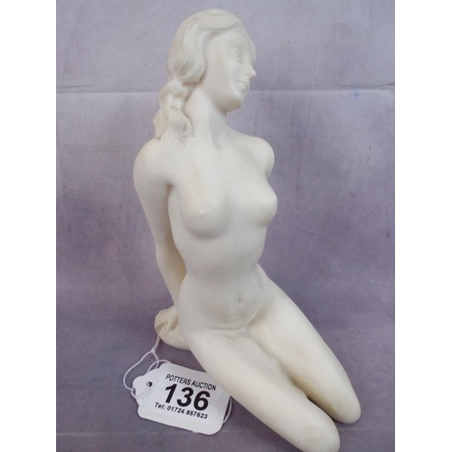 136 - Alabaster Figurine of a nude lady.