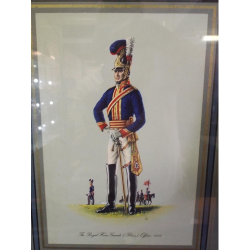 16 - Four Framed and mounted pre Napoleonic military prints.