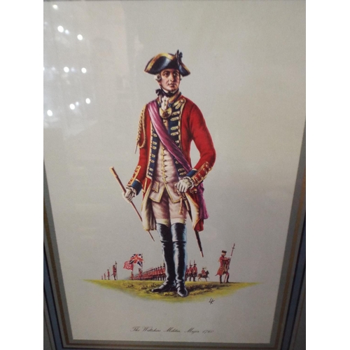 16 - Four Framed and mounted pre Napoleonic military prints.